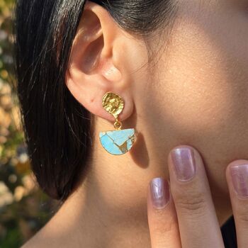 Statement Blue Turquoise December Birthstone Earrings, 4 of 4