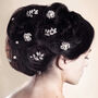 Three Swarovski Crystal Pearl Flower Wedding Hair Pins, thumbnail 2 of 2