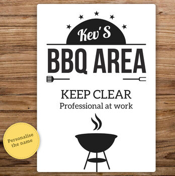 Personalised Metal BBQ Sign, For Indoor Or Outdoor Use, 2 of 4