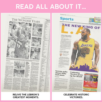 Le Bron James Personalised Basketball Gift Newspaper Book, 9 of 12