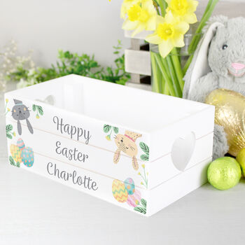 Personalised Easter White Wooden Crate, 2 of 3