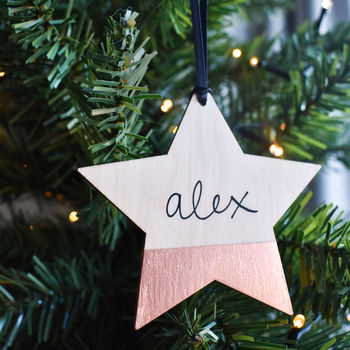 Personalised Bauble And Star Christmas Tree Decorations, 5 of 6