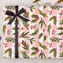 Three Sheets Of Vintage Mistletoe And Holly Christmas Wrapping Paper, thumbnail 2 of 2