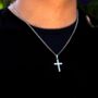 Mens Gold Plated Cross Necklace Crucifix Steel Pendant, thumbnail 2 of 10