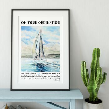 Personalised Ordination Sail Print Ordination Gift, 2 of 4