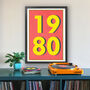1980 Personalised Year Typography Print, thumbnail 3 of 8