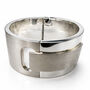 Chunky Large Sterling Silver Art Deco Hinged Bangle, thumbnail 10 of 10