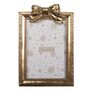 Aged Gold Coloured Bow Photo Frame – 6x4 Inch Freestanding, thumbnail 1 of 2