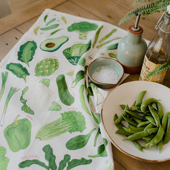 Green Veg Organic Cotton Tea Towel, 4 of 6