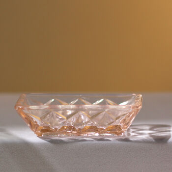 Vintage Art Deco Glass Trinket Bowl / Dish Light Pink, 2 of 3