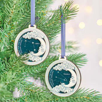 Personalised Star Sign Celestial Christmas Bauble, 2 of 5