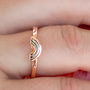 Serenity Rainbow Adjustable Ring In Sterling Silver, thumbnail 6 of 10