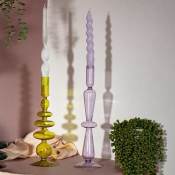Glass Candlesticks In Assorted Colours, 8 of 10