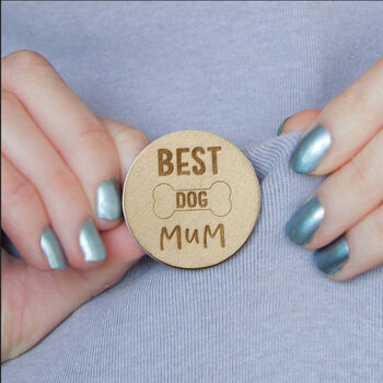 Personalised Best Dog Mum Badge Card, 2 of 2