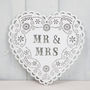 Hanging Heart Shaped Mr And Mrs Sign, thumbnail 2 of 2