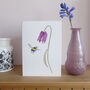 Fritillary And Bee Any Occasion Greetings Card, thumbnail 1 of 8