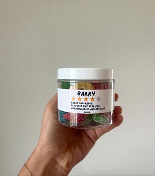 Personalised Funny Retirement Sweet Gift Jar – Vegan And Gluten Free Gummies, Custom Name, Great Colleague Present, 2 of 2