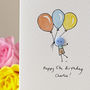Personalised 'Floating Button' Handmade Birthday Card, thumbnail 1 of 4