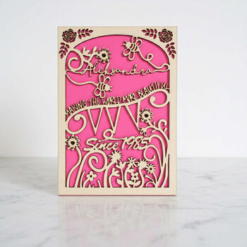 Personalised Year Wooden Birthday Card, 2 of 6