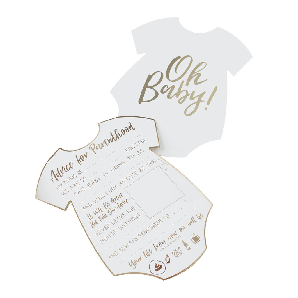 Gold Foiled Baby Shower Advice For Parents Cards By Ginger Ray 