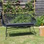Garden Bench With Seat Pad In Black, thumbnail 1 of 4