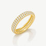 Women's Pavé Dome Ring In 18k Gold, Dainty Minimalist Jewellery, thumbnail 4 of 6