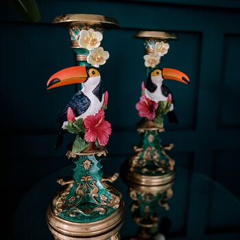 Toucan Ornate Candle Holder Pair, 2 of 5