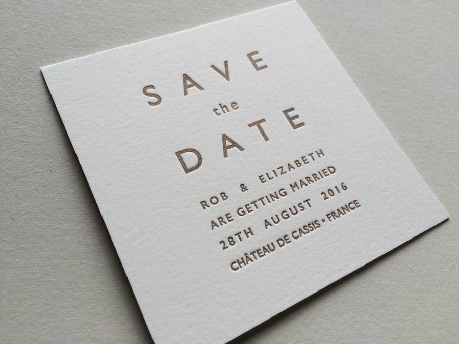 simple letterpress save the dates by little red press ...