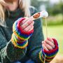 Woollen Rainbow Handwarmer Gloves, thumbnail 3 of 7