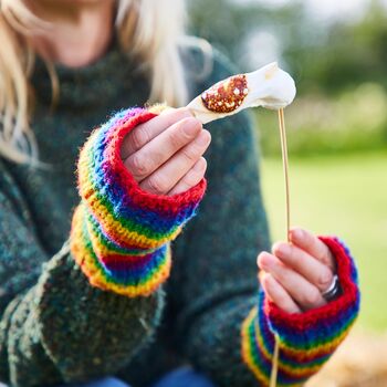 Woollen Rainbow Handwarmer Gloves, 3 of 7