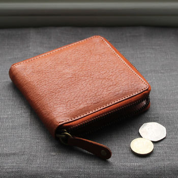 Personalised Zipped Leather Wallet With Coin Pocket, 3 of 11