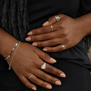 Adjustable Sterling Silver Flat Star Link Bracelet, 5 of 8