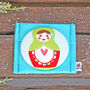 Russian Doll Matryoshka Fabric Handbag Mirror, thumbnail 1 of 2