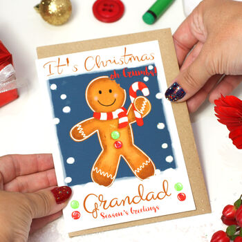 Personalised Gingerbread Man Family Christmas Card, 4 of 8