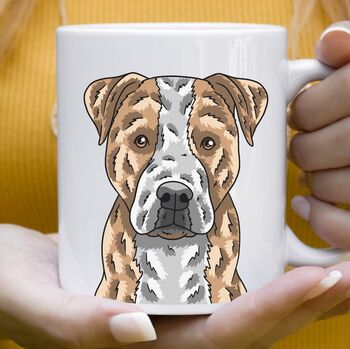 Personalised Staffie Half Portrait Dog Dad Mug, 3 of 10