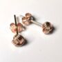 Rose Gold Love Knot Earrings, thumbnail 5 of 8