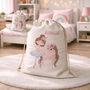 Kids Personalised Ballerina Unicorn Toy Storage Bag, thumbnail 1 of 3