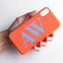Personalised Terracotta Orange And Blue Phone Case, thumbnail 2 of 8