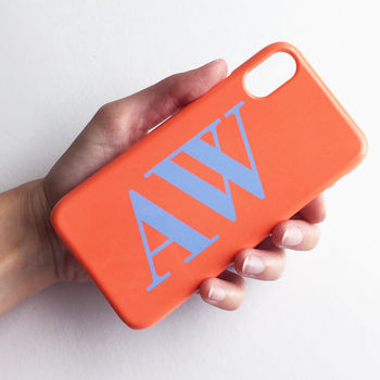 Personalised Terracotta Orange And Blue Phone Case, 2 of 8