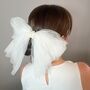 Bridal Ivory Mother Of Pearl Tulle Bridal Bow, thumbnail 1 of 9