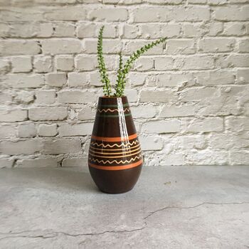 'Lima' Boho Brown Table Flower Vase, Troyan Style, 4 of 5