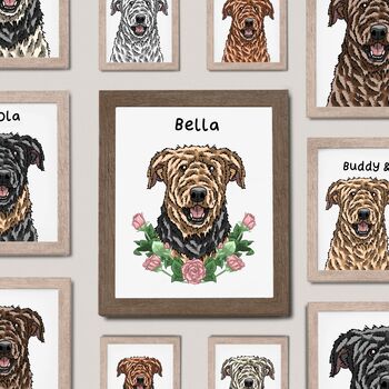 Personalised Half Airedale Terrier Print, 3 of 10