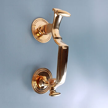 G Decor The Windsor Polished Brass Door Knocker Elegant Front Door Hardware Fitting, 2 of 4