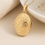 Personalised 9ct Gold Oval Embossed Flower Locket, thumbnail 1 of 11