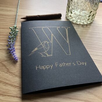 Personalised Robin Initial Father's Day Card, 5 of 12