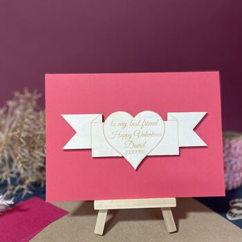 Personalised Wooden Heart Valentine’s Keepsake Card, 7 of 9