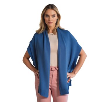 Prussian Blue 100% Cashmere Travel Wrap Shawl Gift Boxed, 2 of 5