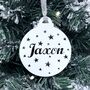 Personalised Christmas Tree Bauble With Stars, thumbnail 2 of 5