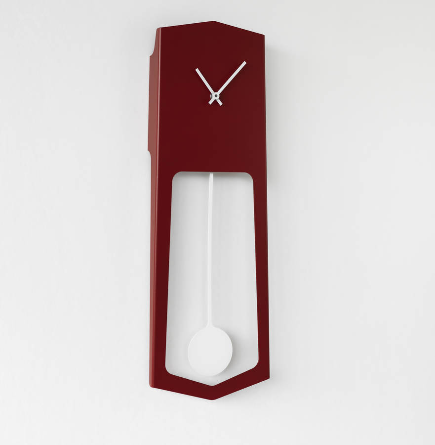 Red Wall Pendulum Clock By Lime Lace | notonthehighstreet.com