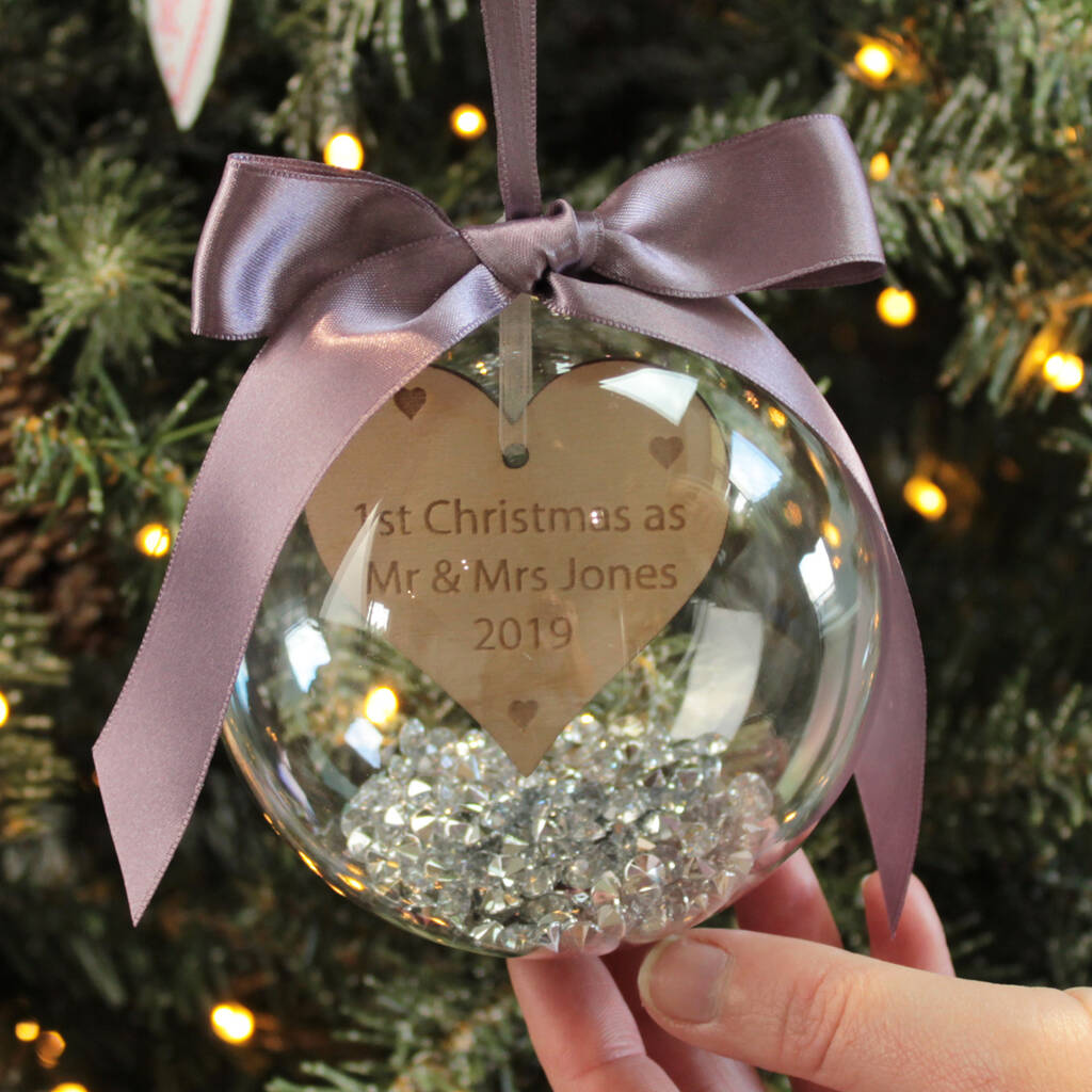Personalised First Christmas As Mr And Mrs Bauble, 1 of 6